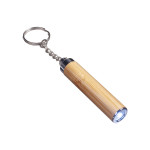 Torcia  LED in bamboo con anello portachiavi, 3 batterie LR4...