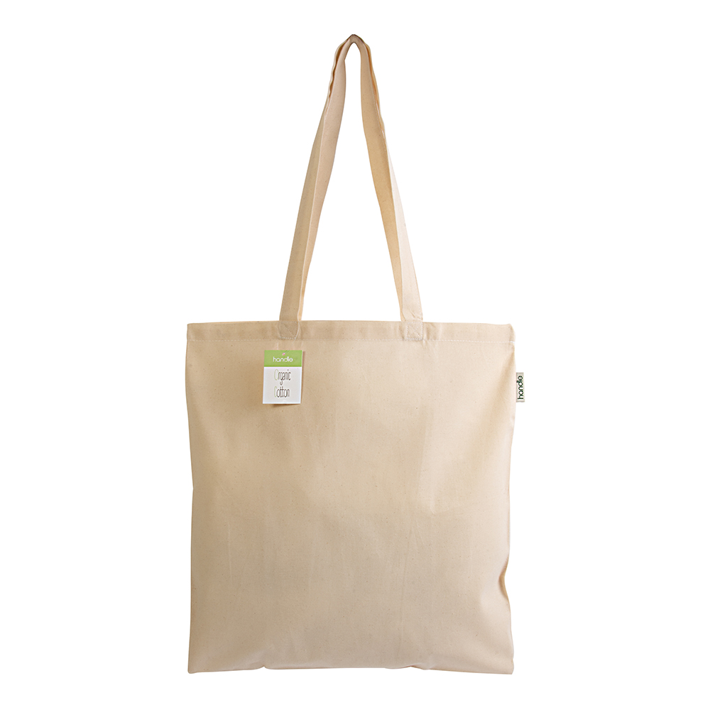 Shopper in cotone biologico 140 g/m2, manici lunghi
