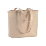 Shopper con soffietto alla base in cotone 120 g/m2, manici l...